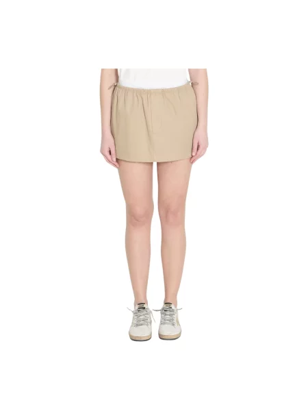 Sznurek ściągający spódnica mini Alexander Wang ze ściągaczem brązowa