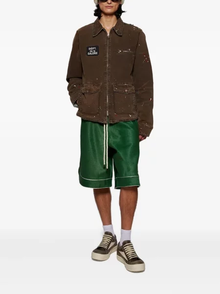 Pantaloni scurți Nahmias din piele verde