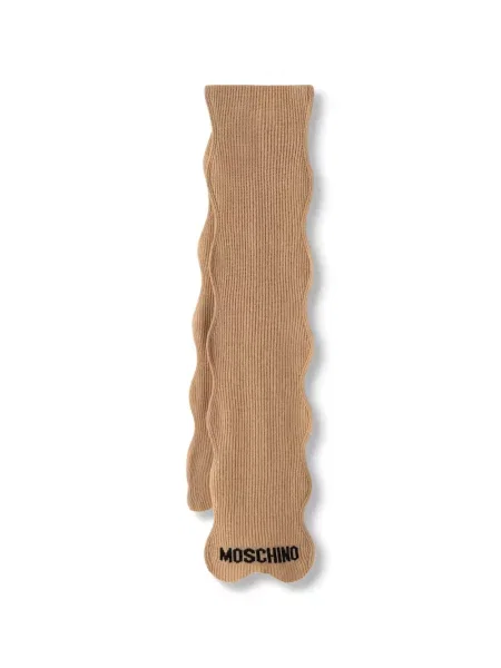 Fular Moschino tricotate cu autograf maro