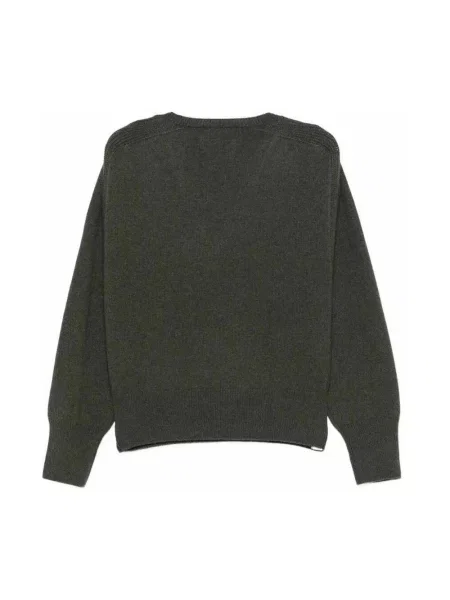 Sweter Sa Su Phi z dekoltem w serek zielony