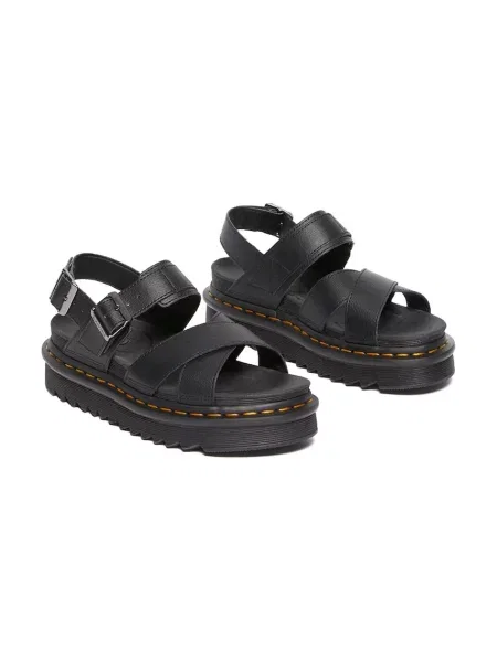 Кожаные босоножки Dr. Martens на платформе черные