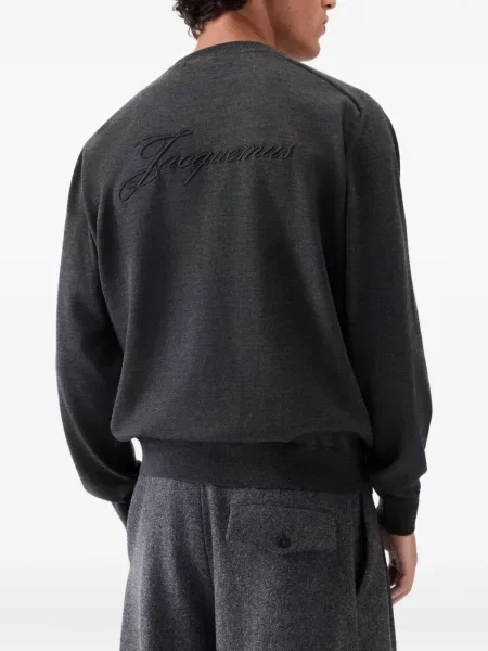 Hanorac Jacquemus cu broderie gri