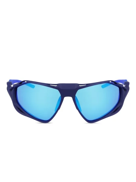 Ochelari de soare Nike cu chihlimbar cu imprimeu geometric albastru