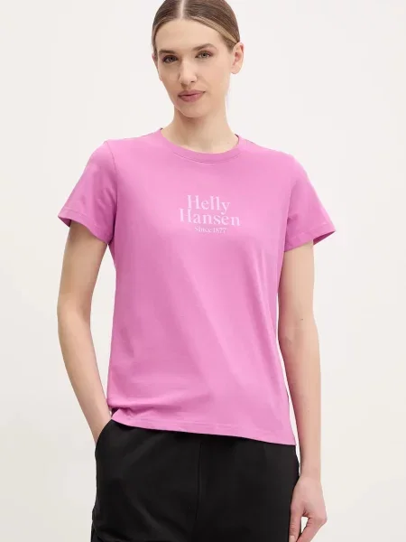Тениска Helly Hansen CORE GRAPHIC лилаво розово