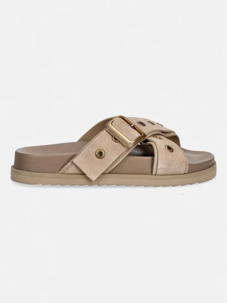 AllSaints șlapi de piele Suki Western Sandal bej