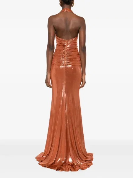 Rochie maxi Cristallini de costum portocaliu