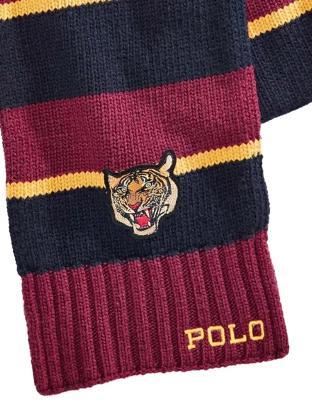 Класическа шапка Polo Ralph Lauren бродирана на райета черно