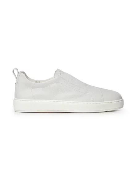 Sneakersy Santoni skórzane wsuwane białe