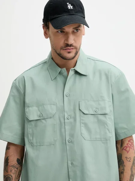 Риза Dickies мъжка със стандартна кройка с класическа яка зелено