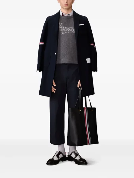 Pulover Thom Browne cu dungi gri