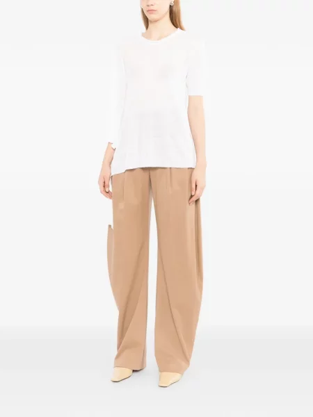 Tricou Uma Wang asimetric alb
