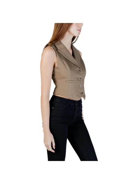 Vestă cu nasturi Morgan De Toi cu un singur rând de nasturi verde