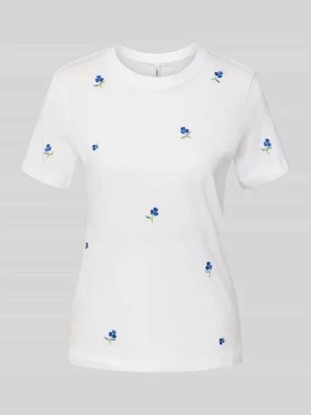 Krój regular fit T-shirt z czystej bawełny ekologicznej Model KETTY LIFE' Only biała