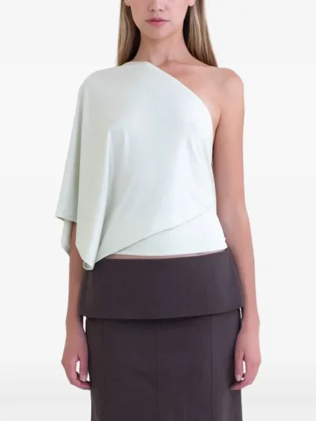 Top Belle Anna asimetric drapat verde