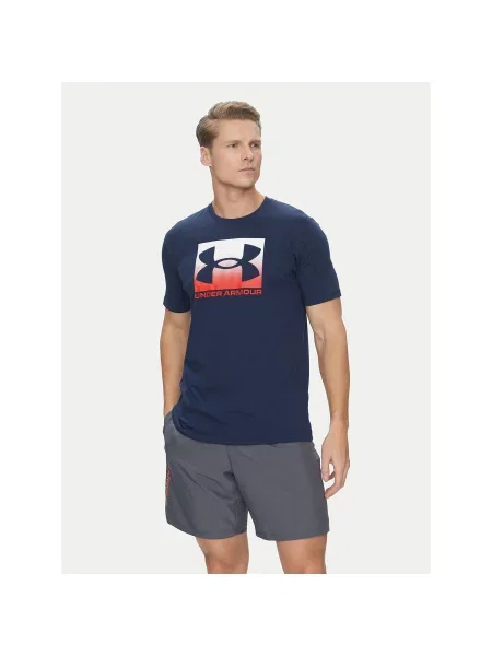 Under Armour T-Shirt Boxed Sports Σκούρο Loose Fit μπλε