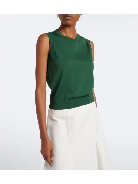 Top Carolina Herrera de mătase verde