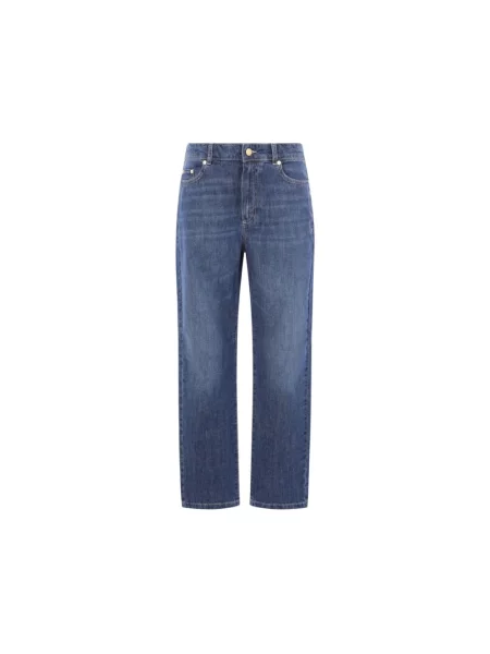 Jeansy straight leg Max Mara niebieskie