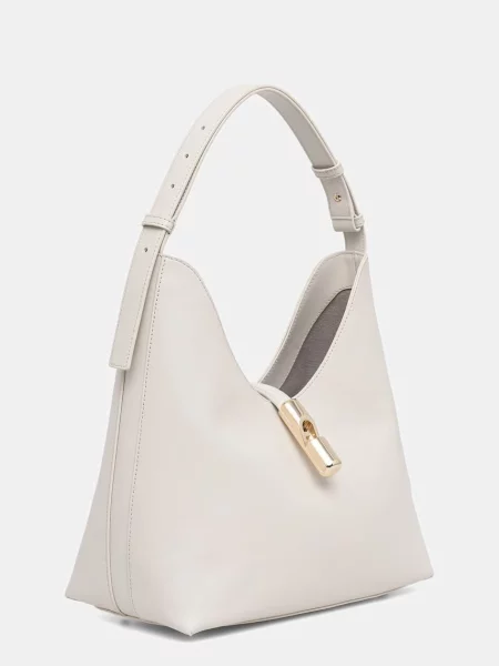 Geanta hobo Furla din piele alb