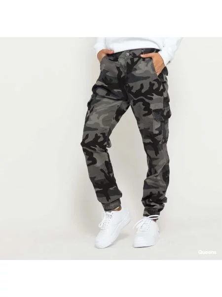 Spodnie Urban Classics Ladies High Waist Camo Cargo Pants Grey Camo szare