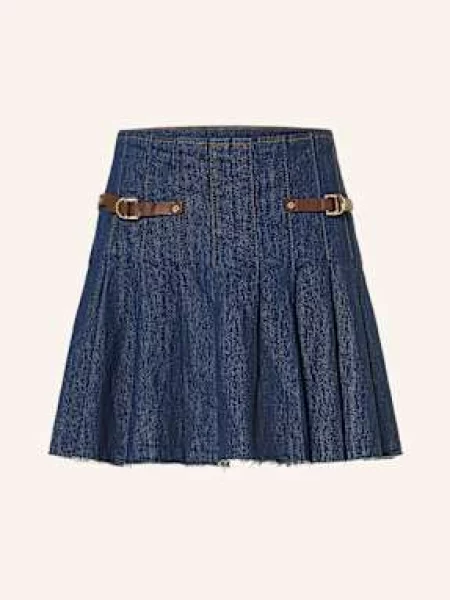 Maje Plisowana Spódnica Z Jeansu blau granatowa