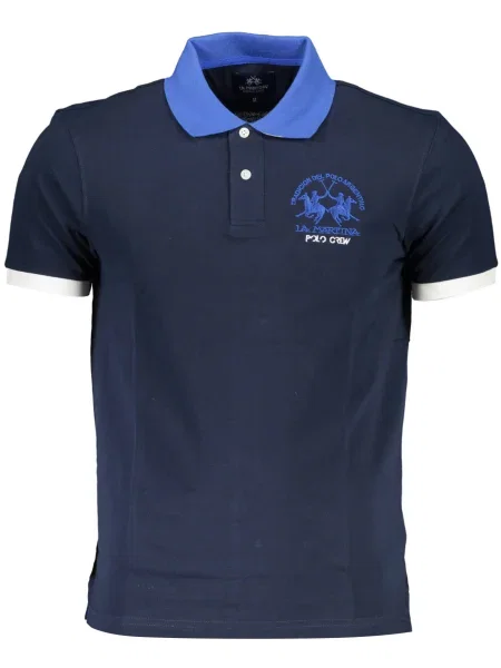 Polo majica La Martina s kratkimi rokavi modra