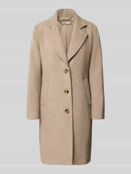 Płaszcz z mieszanki materiałów z dodatkiem wełny model CAPPOTTO' Liu Jo White beżowy