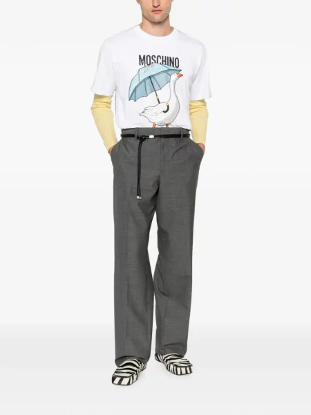 Cu centură pantaloni Moschino gri