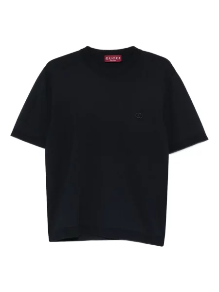 Тениска Gucci с кръгло деколте синьо