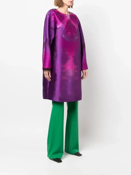 Lung palton Alberta Ferretti violet