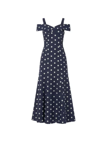 Rochie midi Nicholas cu buline albastru