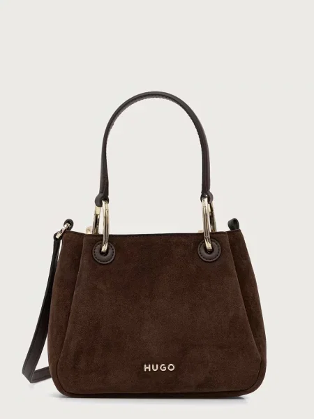 Torebka crossbody Hugo skórzana brązowa