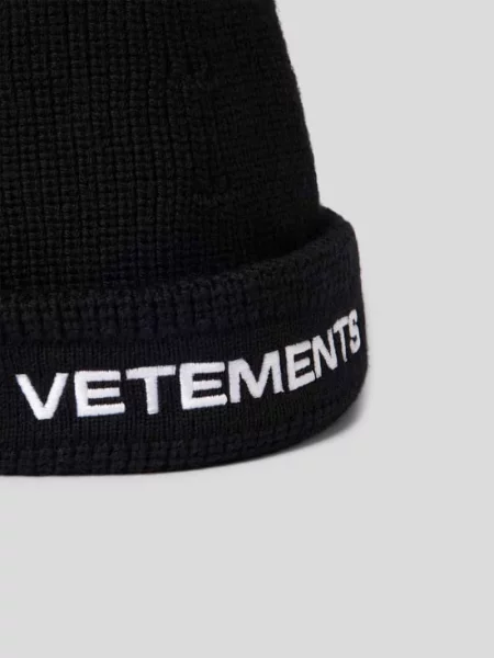 Czapka z imitacją prążkowanej dzianiny Vetements czarna