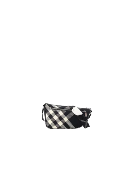 Torebka crossbody Burberry w kratę płócienna czarna