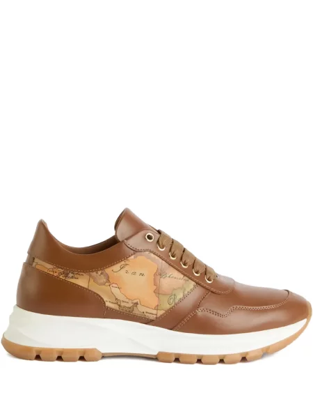 Sneakerși Alviero Martini 1° Classe cu șireturi cu imagine din dantelă maro
