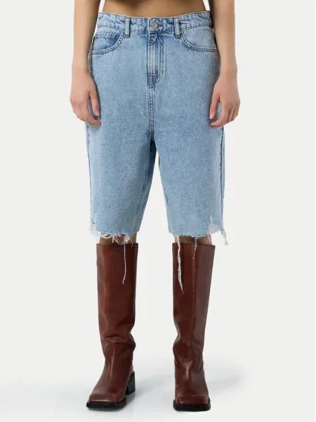 Noisy May Pantaloni scurți de blugi Jytte Straight Fit albastru