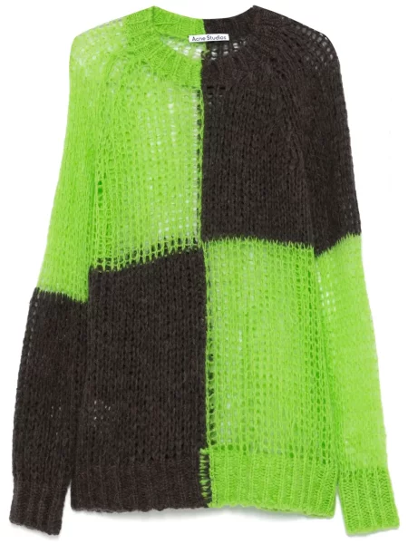 Pulover Acne Studios în carouri verde