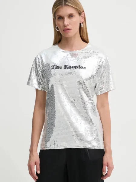 Тениска The Kooples сребристо