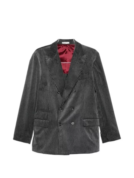 Sacou Brunello Cucinelli de catifea cord cu două rânduri de nasturi gri