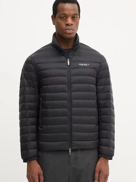 Пухено яке Armani Exchange преходен модел черно