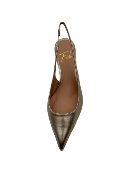 Pantofi cu toc Roberto Festa slingback auriu