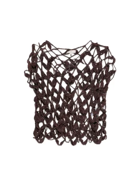 Dzianinowy top Antonelli Firenze bez rękawów brązowy