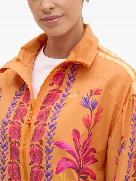 Pulover Adidas cu imagine cu glugă cu model floral negru