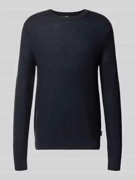 Sweter z dzianiny z mieszanka wełny model Bennino' Joop! Collection granatowy