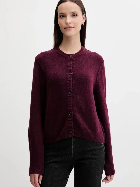 OUI cardigan de lână bordo