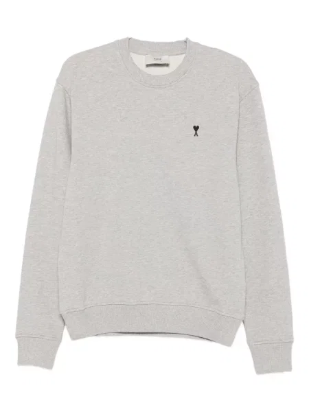 Hanorac crewneck Ami Paris cu motiv cu inimi gri