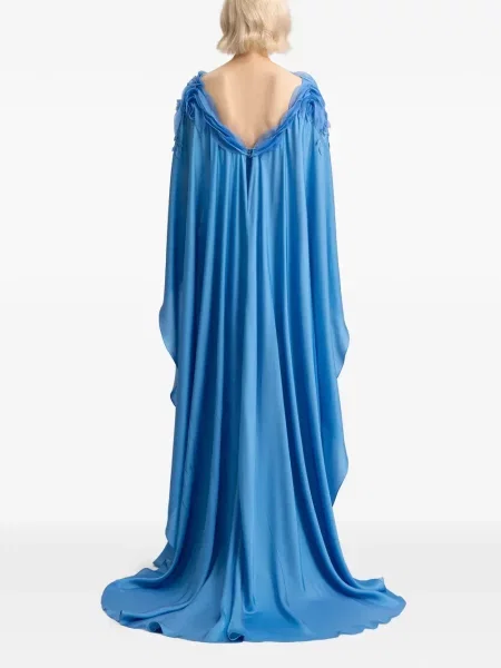 Rochie Gemy Maalouf cu volane de costum albastru