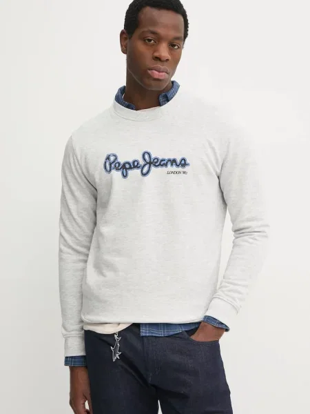 Суитчър Pepe Jeans с принт сиво