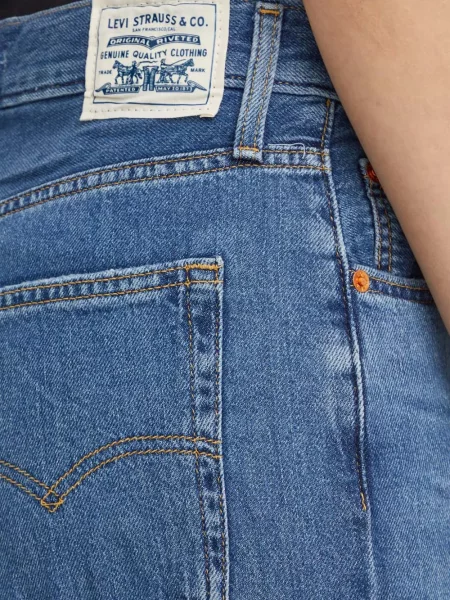 Ретро слаб дънки skinny fit Levi's® с разкъсвания синьо