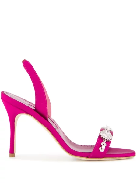 Sandale Manolo Blahnik slingback roz