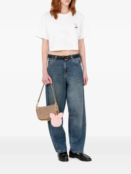 Tricou Love Moschino din jerseu alb